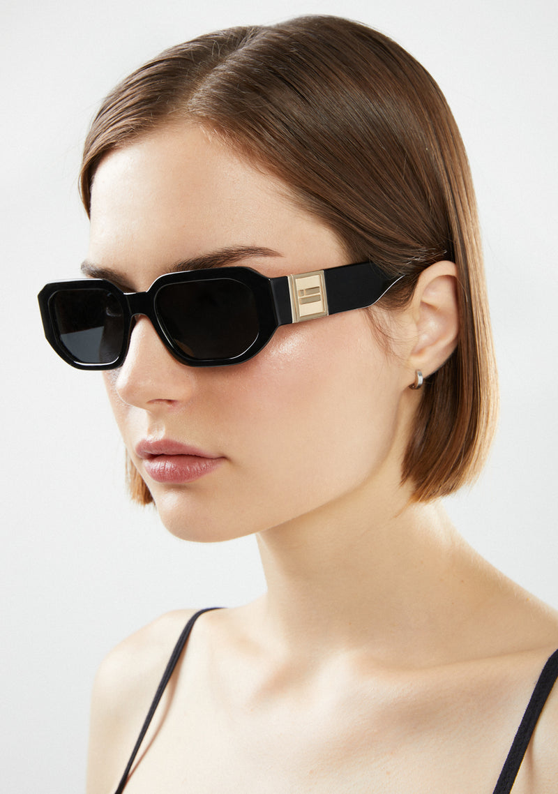 D.Franklin sunglasses EMBLEM HEX BLACK / SMOKE
