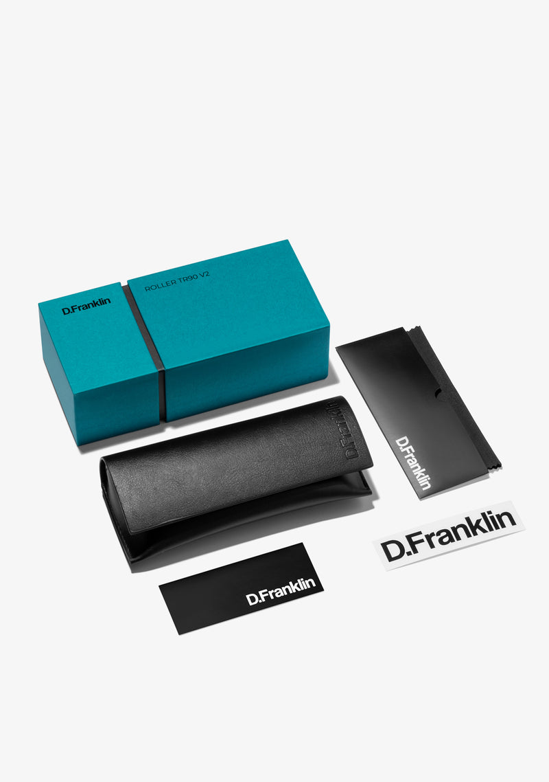 D.Franklin sunglasses ROLLER ROUND V2 FULL BLACK package
