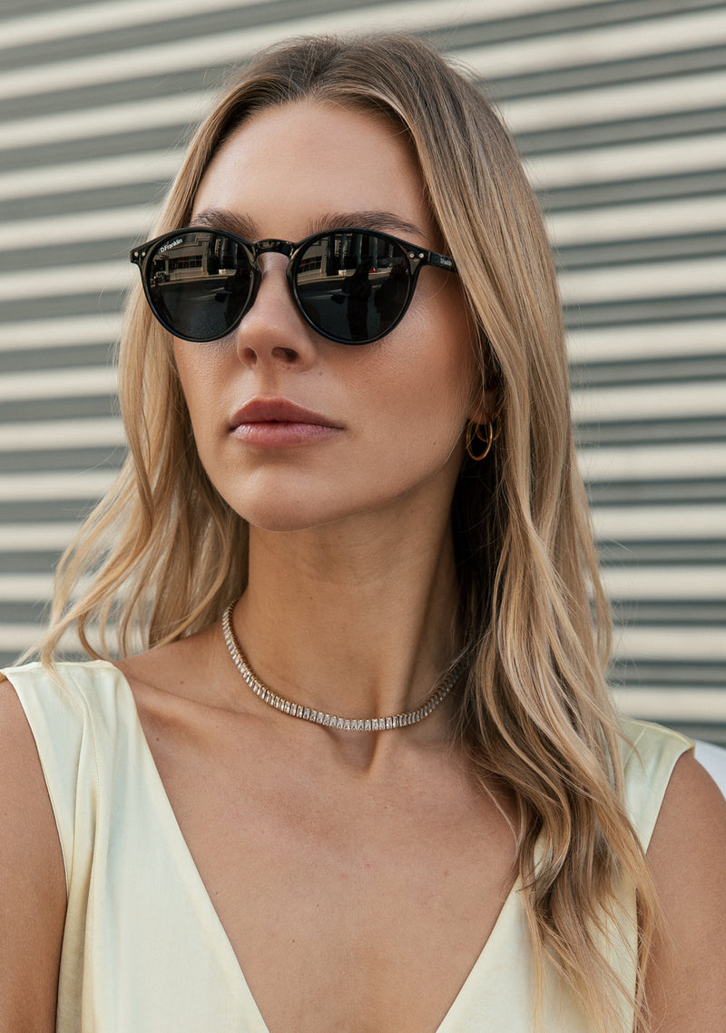 D.Franklin sunglasses  round polarized lenses tinted in black and TR90 frame