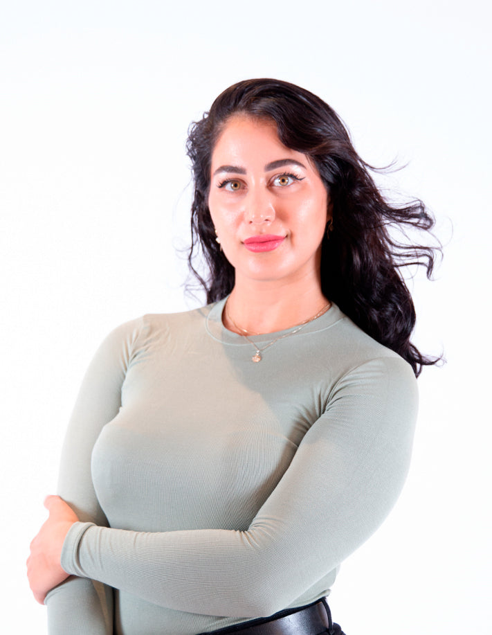 KRIOS - Casual saliegroene top met lange mouwen