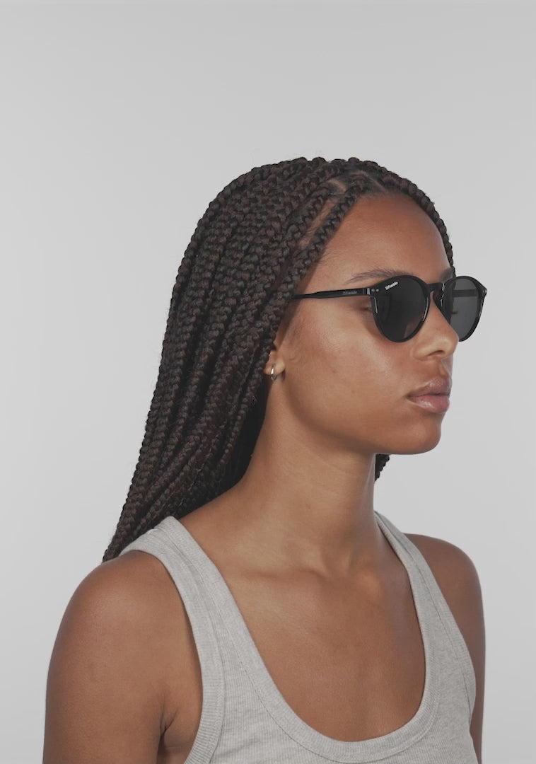 D.Franklin sunglasses S ROUND BLACK / BLACK
