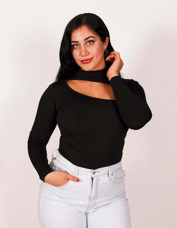 Zwarte Body met uitsnijdingen