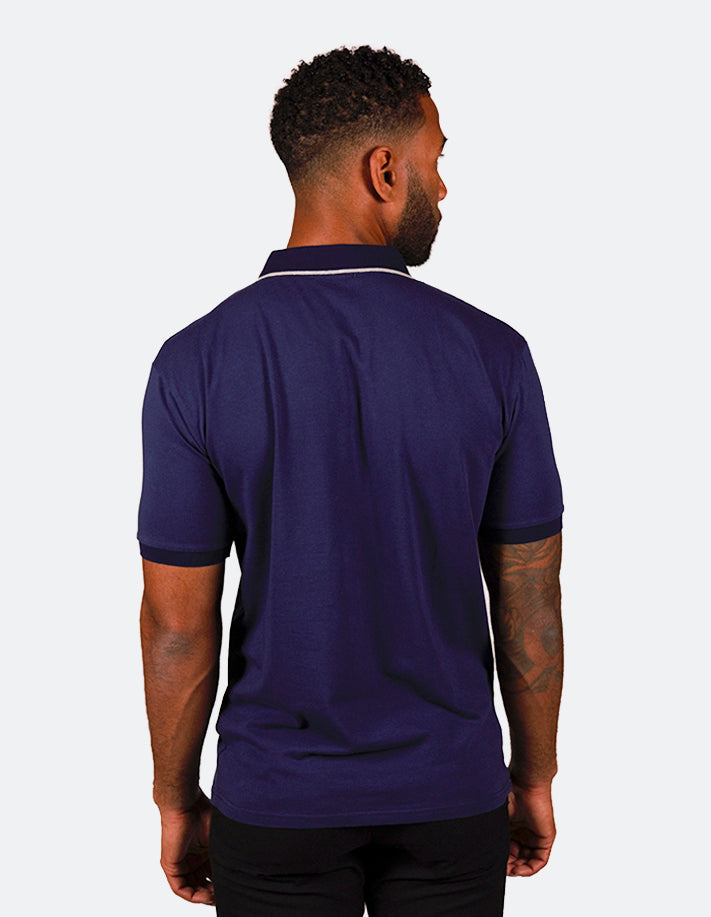 KRIOSWEAR Navy Blue Short Sleeve Polo