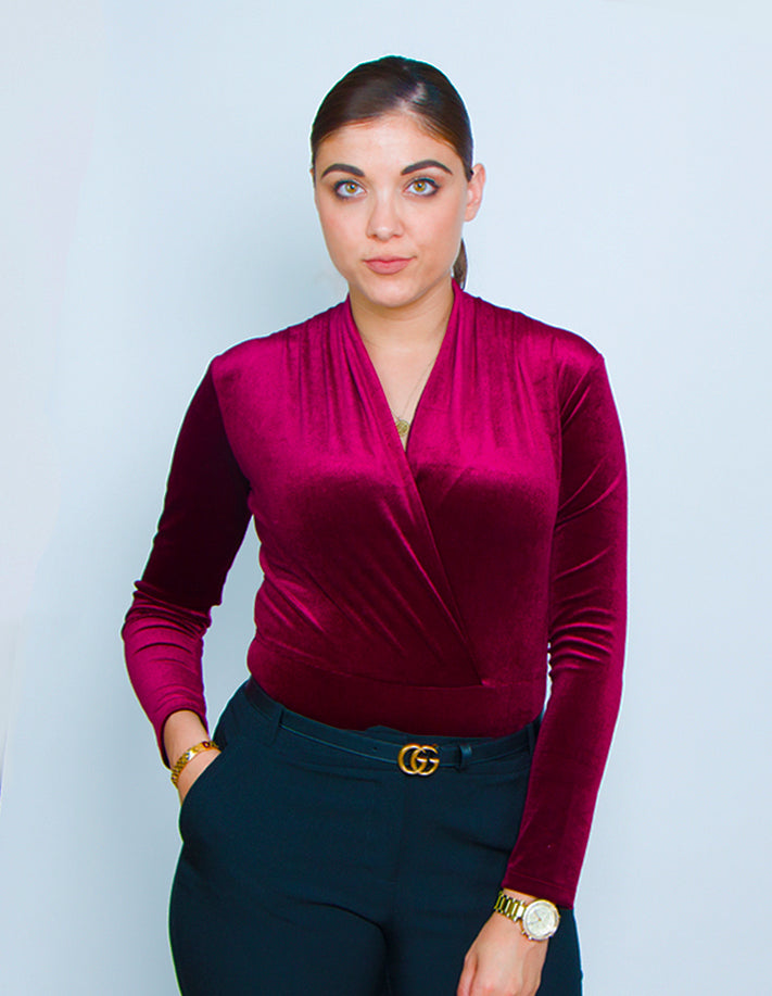 KRIOSWEAR Wine velvet bodysuit