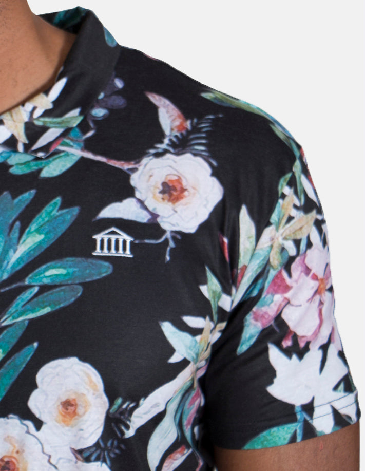 KRIOSWEAR Flower Short Sleeve Polo shirt closeup